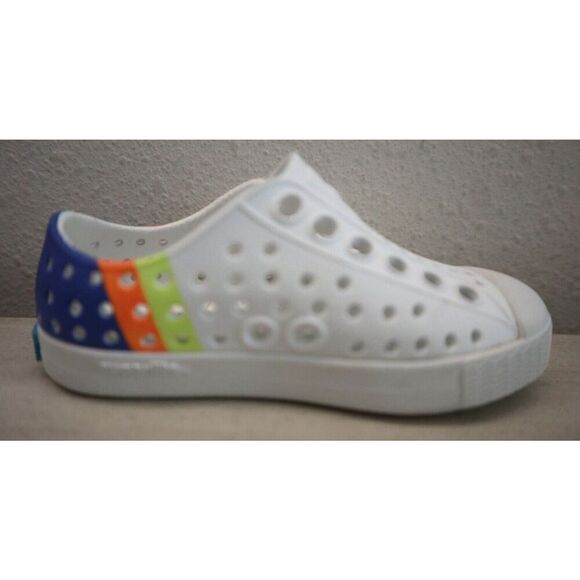 Native Toddler Kids Sz C4 White Jefferson Sugarlite Block Slip-On Shoes - Picture 7 of 10